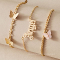 Shangjie OEM tobillera cuban butterfly anklet gold anklets foot jewelry wholesale hiphop anklets